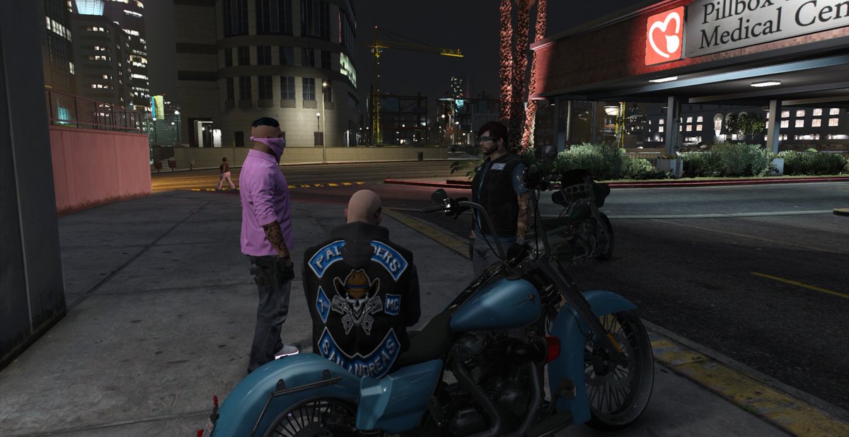 HHellfis's tweet photo. If youre looking for new city, lots of criminal shit to do and based in the US, try out DaybreakRP https://t.co/n7KQoisRP0 #GTAV #GTARP #FiveM #Outlaw #Motorcycleclub #GTABiker #SupportSmallStreamers #twitchstreamer #JimmyWilson #PRMC #PaleRidersMC #paleontop #DaybreakRP https://t.co/xO2JjUhBcn