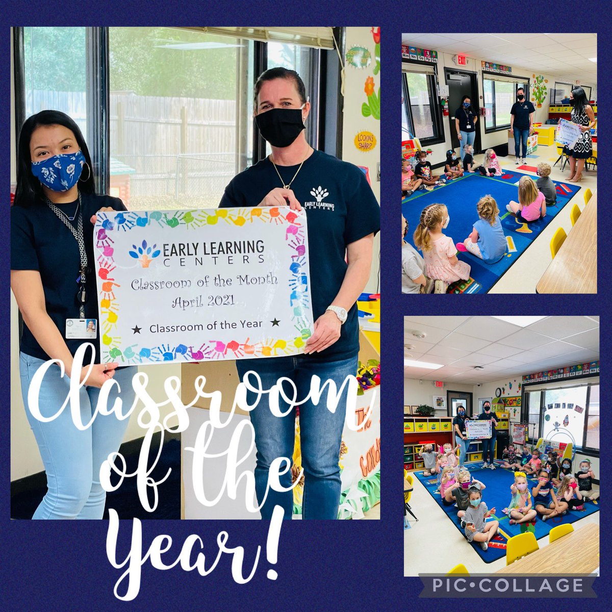 CFISDELC2's tweet photo. Our three’s classroom won Classroom of the Year! These two ladies do a phenomenal job teaching our little learners. Their knowledge of early childhood education, dedication and passion is what makes this team unique. #EarlyChildhood #Education @CFISDELCS https://t.co/W0L5jG5Zwh