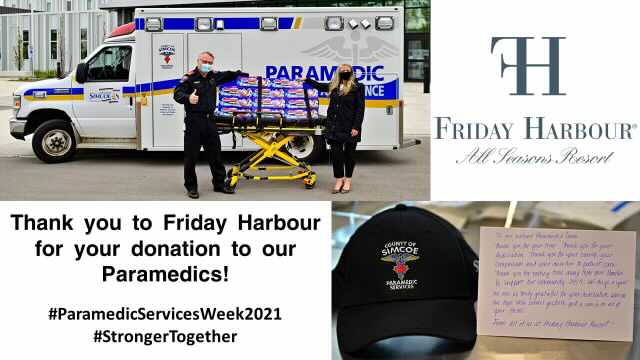 Thank you ⁦<a href="/FridayLiving/">Friday Harbour Resort</a>⁩  Your generous gifts and thoughtful words will be greatly enjoyed by our staff through the summer well beyond  #paramedicservicesweek2021 #strongertogether ⁦<a href="/simcoecountyPS/">COSParamedic Service</a>⁩ ⁦<a href="/Opseulocal303/">Pᴀʀᴀᴍᴇᴅɪᴄs ᴏғ Sɪᴍᴄᴏᴇ Cᴛʏ, Oᴘsᴇᴜ L303 🚑</a>⁩ ⁦<a href="/simcoecounty/">County of Simcoe</a>⁩