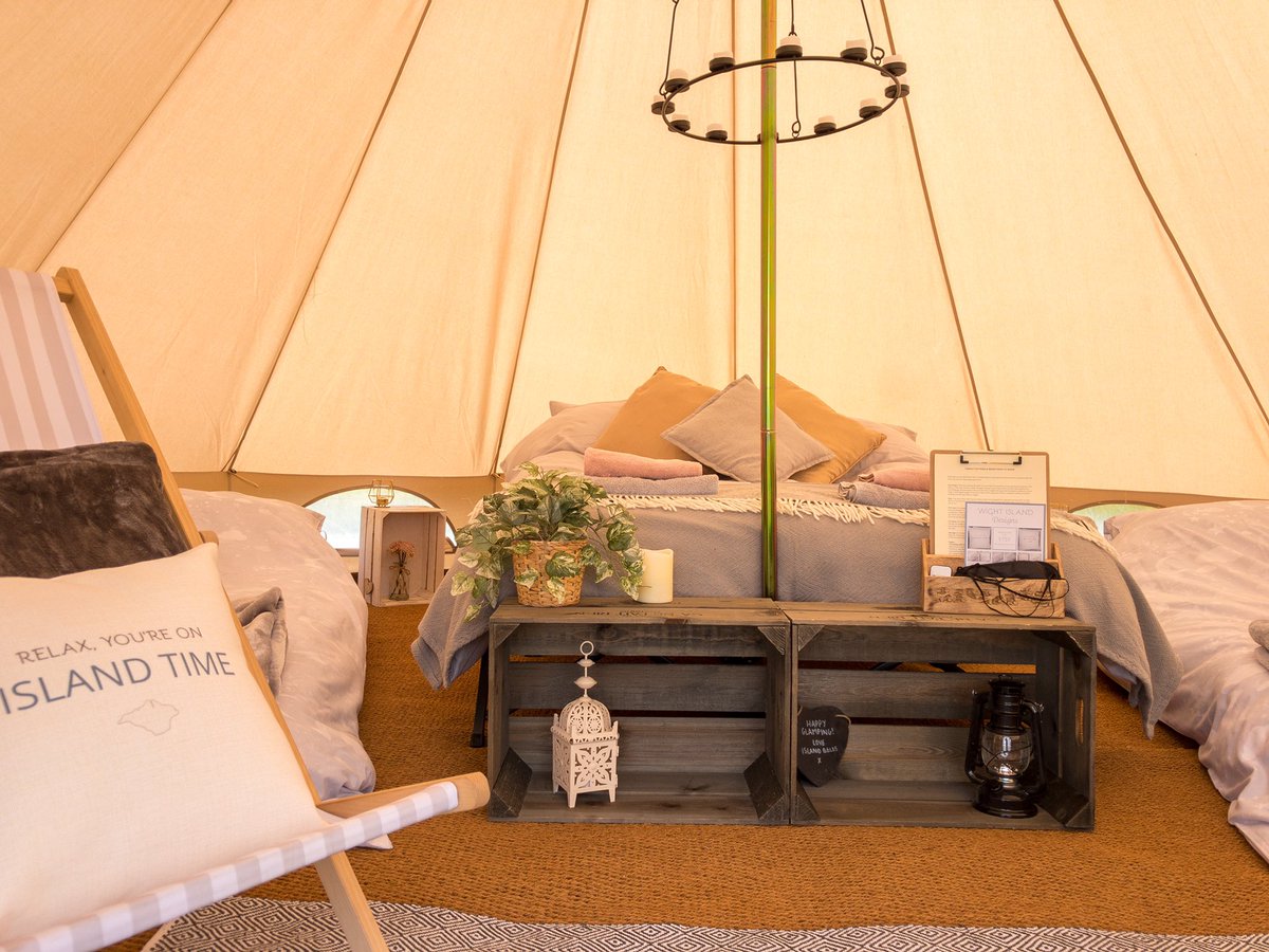 IslandBellsLtd's tweet photo. @VisitIOW a unique Glamping experience on the Isle of Wight, hire a fully set up Bell tent pitched and ready for you to enjoy. Yesterday’s set up at the tranquil Compton Farm 😊 #IsleofWight #glamping #belltenthire #staycation #islandbells https://t.co/X9dDCA65jx