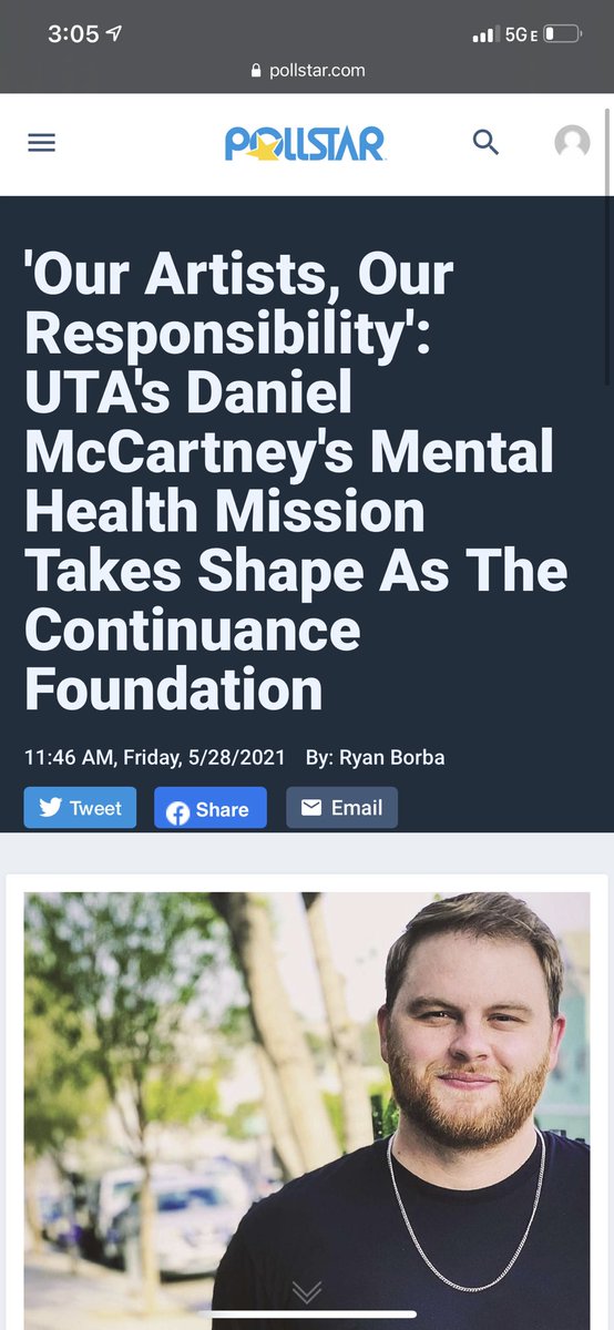 Thank you <a href="/Pollstar/">Pollstar</a>. Prioritize Musicians mental health.  Read: pollstar.com/article/our-ar…