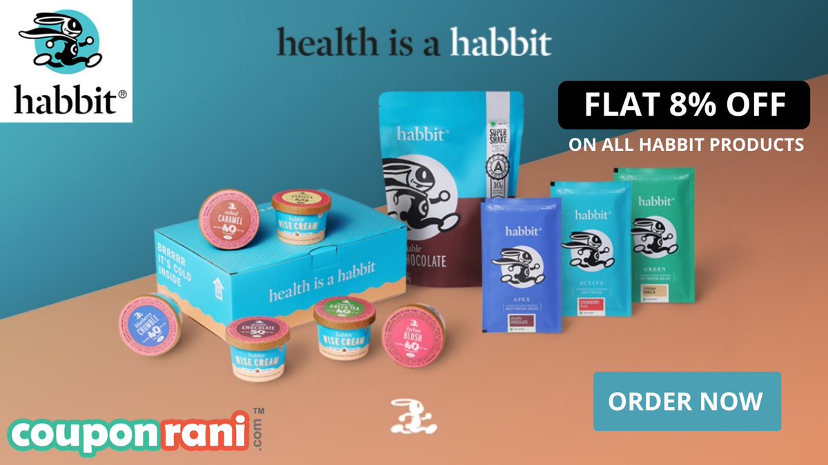 CouponRani's tweet photo. ENJOY ICE CREAMS & SHAKES AT BEST PRICE!😃
Refresh your mood this summer, buy ice creams, shakes, green protein isolate & more from @HabbitHealth, get flat 8% off.
So, check the link below to get the offer now!
https://t.co/JV6NUJu0WR
#couponrani #icecream #habbit #supershake https://t.co/8V7WTfkUg9