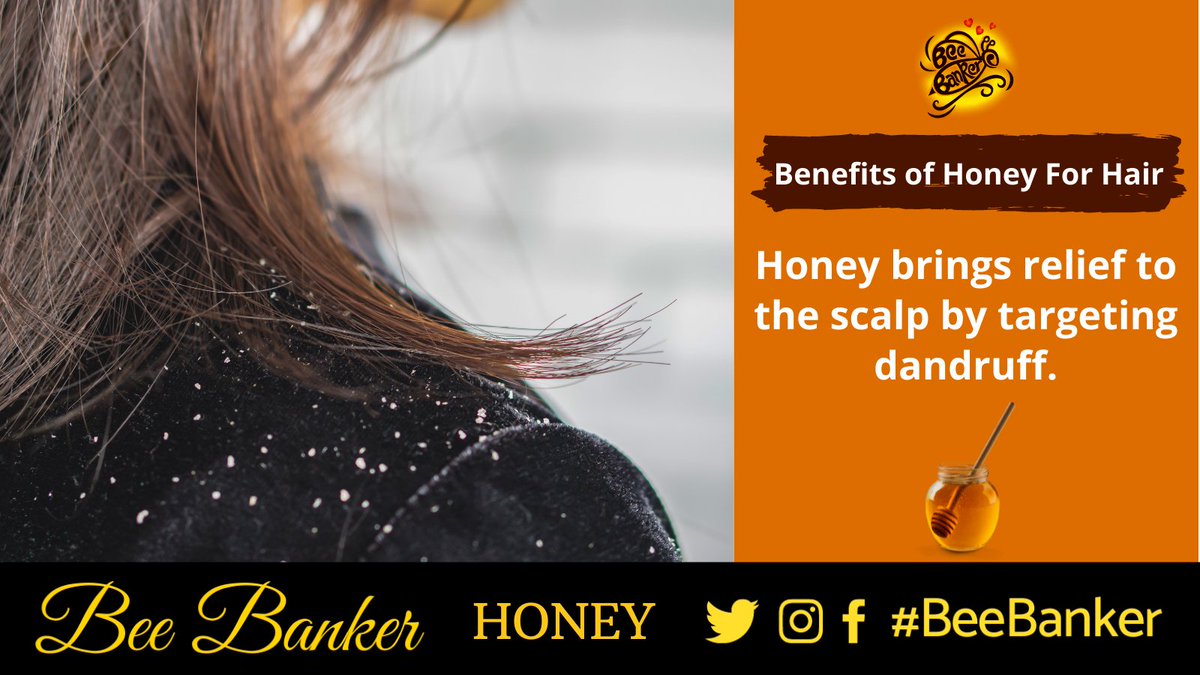 BeeBanker's tweet photo. Benefits of Honey For Hair:
Honey brings relief to the scalp by targeting dandruff.

#Honey #BeeBanker #BeeHappy #BeeHealthy #BeeSafe #BeeStrong #HoneyBee #BeeFit #VocalForLocal #HoneyBenefits #HoneyForHair https://t.co/V3X969A1ro