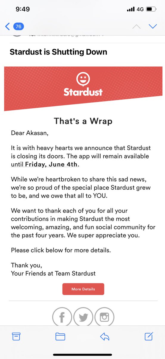akasan's tweet photo. Oh.... #ripstardust https://t.co/QAggoc16zK