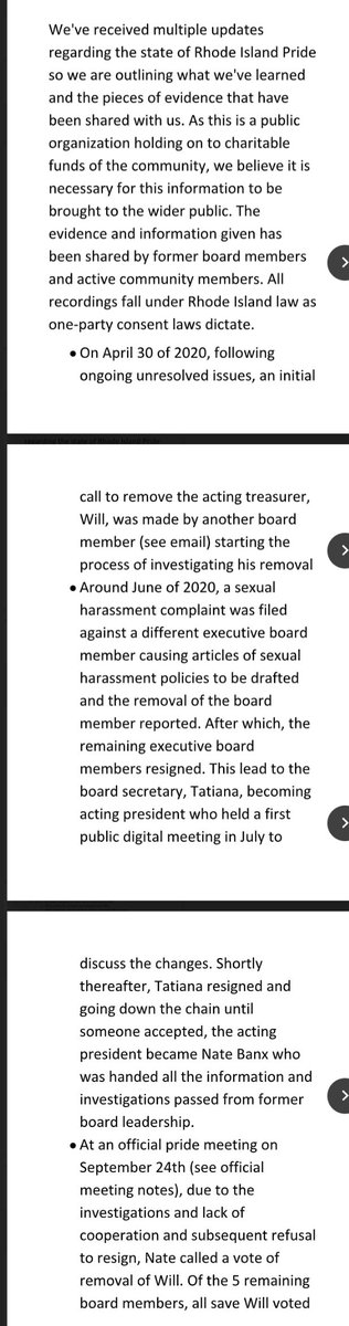 prideleaksNE's tweet photo. Full statement about of what has been shared with us regarding the state of Rhode Island Pride as of the end of February &amp; one recent leaked update about the current board chosen in secrecy. We'll be attaching pieces of evidence in the thread https://t.co/kWKh4VlqUd