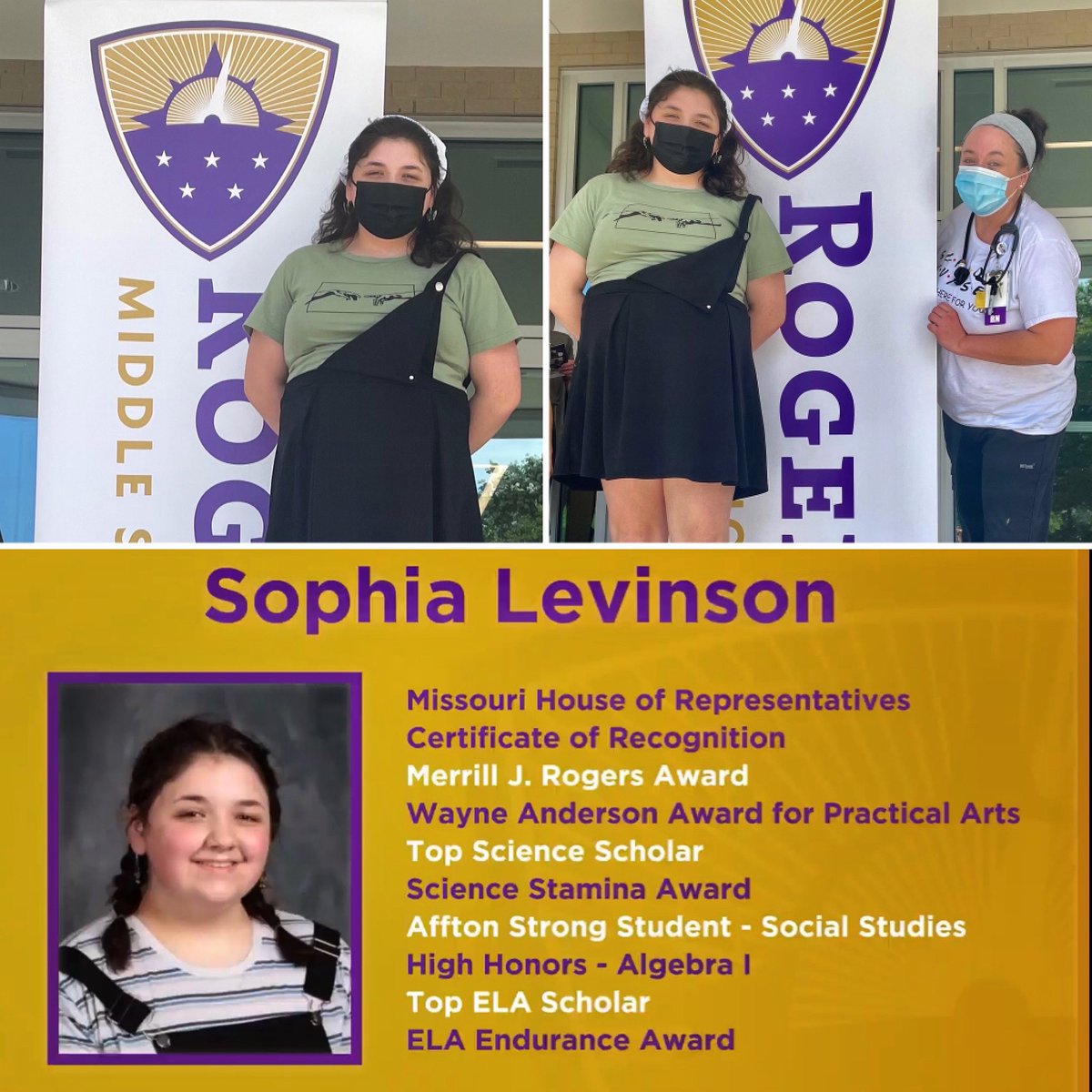 You did it!!!! You survived in-person middle school .. during a pandemic… with your Mom!!  So proud of you. Now a whole new world to conquer…HIGH SCHOOL! #classof2025 #afftonstrong #brave #beautiful