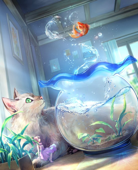 金魚 飛び跳ねる