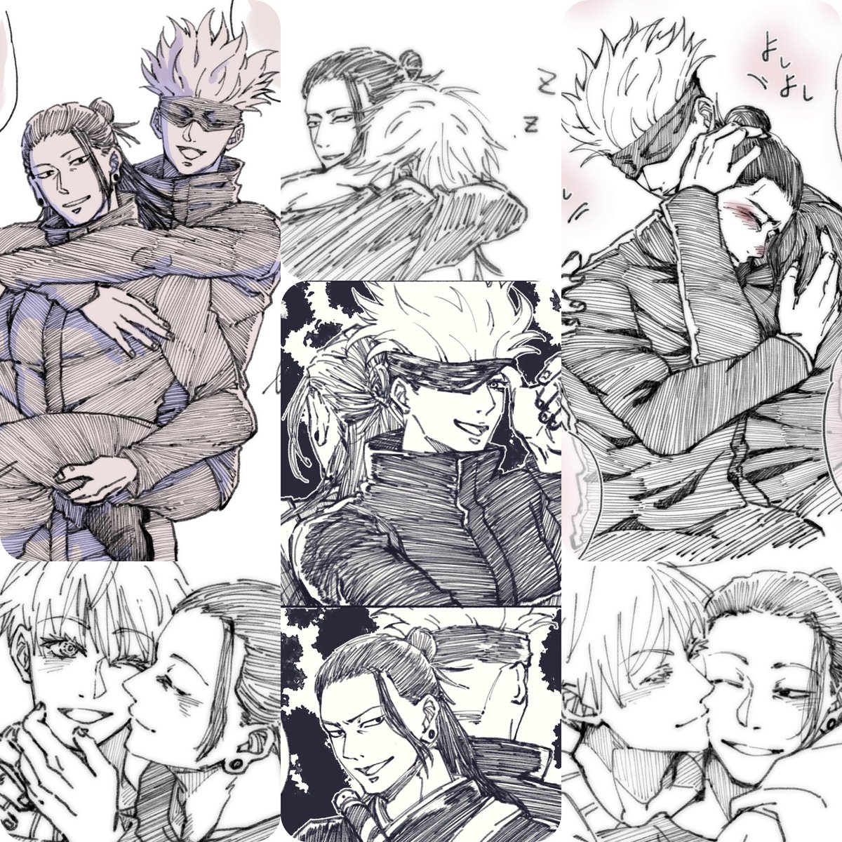 #今月描いた絵を晒そう
今月はタグ(フォロワーさんの推し〜)もしていーっぱいお絵描きした気がします🥰💕まだ他にあるけど入りきれないくらい描いてた😳❗呪術しかない❗来月はtwstも描きたいです🥺🥺
