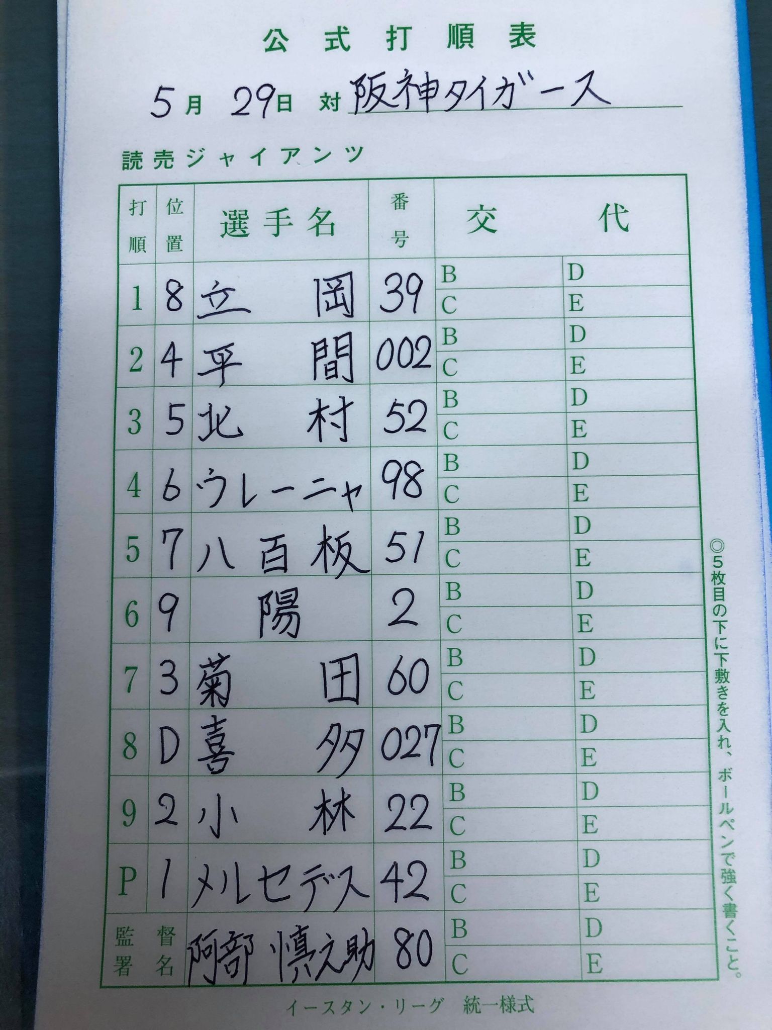 読売巨人軍 ジャイアンツ 二軍 イースタン ウエスタン交流戦 巨人 阪神 甲子園球場 12時30分試合開始 本日のスタメン 先発は メルセデス 投手です ともに強く ジャイアンツ Giants 東京 Tokyo プロ野球 野球 T Co