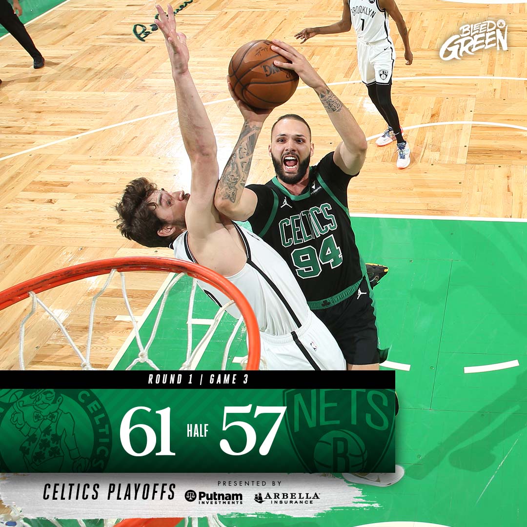 celtics's tweet image. Halftime baby!!