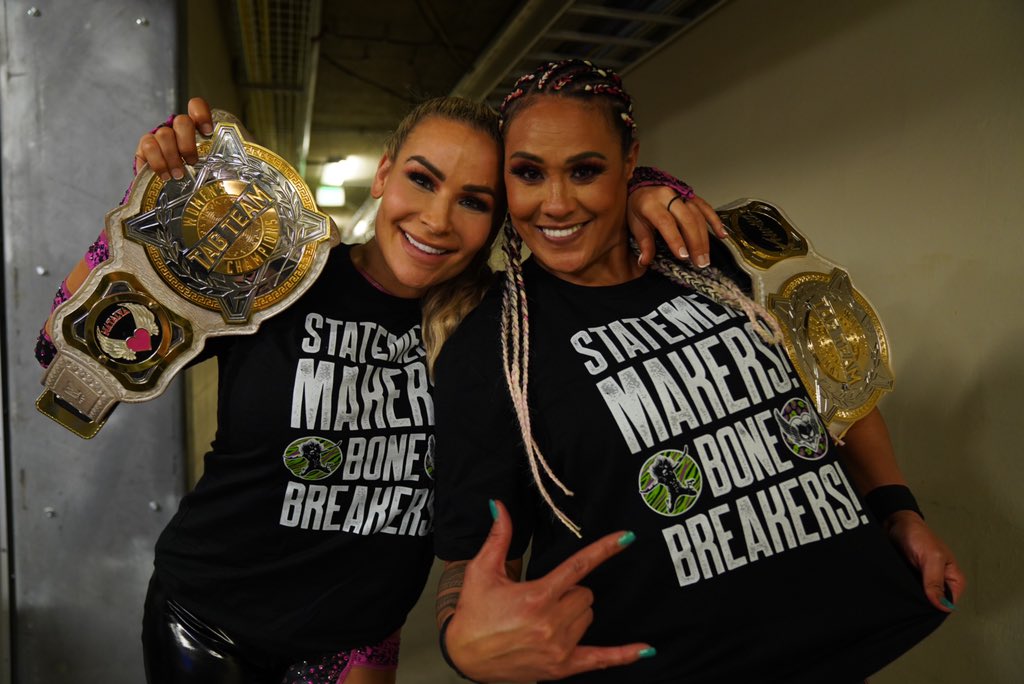 TaminaSnuka's tweet image. Our new shirts are here! @WWEShop #StatementMakers #BoneBreakers #AndStill #SmackDown  @NatbyNature