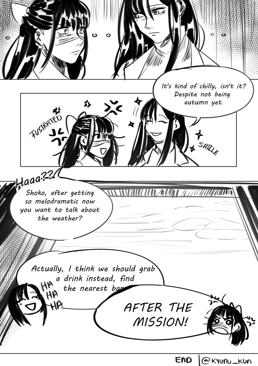 ☁️Day 7 - Mission ☁️
Intrusive thoughts upon arrival.
#JujutsuKaisen #ShokohimeWeek2021 #硝歌 #shokohime #jjkspoiler