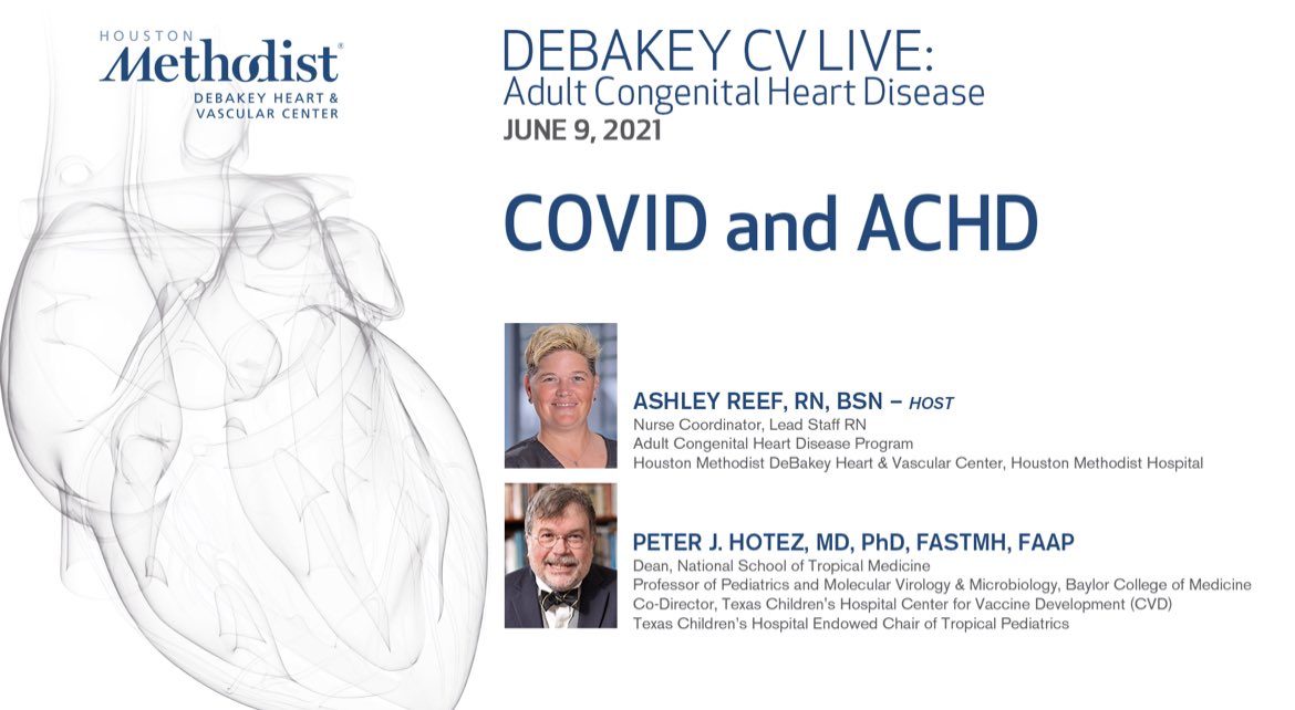 In case you missed him on @CNN @CNBC @maddow @MeetThePress @PBS join me June 9th at 5:00 as @PeterHotez and I talk ACHD & COVID #sendyourquestions @ACHA_Heart @CardioNerds @ZipperSisters #NurseTwitter #achd #COVID19 #VaccinesSaveLives