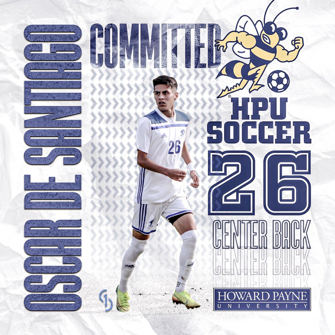 OscDeSantiago's tweet photo. Very happy to announce that I have verbally committed to play soccer at Howard Payne University!! Wanted to give a big thank you to all family, friends, and coaches that have help me get here. #StingEm ⚽️🐝 https://t.co/kh2wvpj5GT