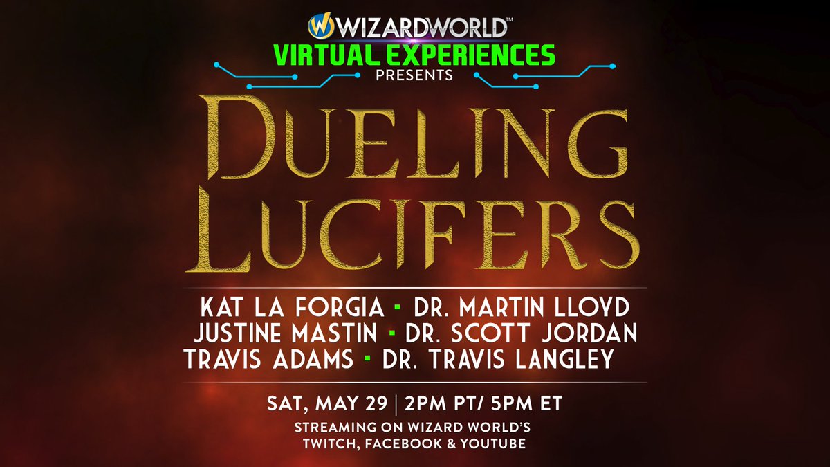 𝑫𝒖𝒆𝒍𝒊𝒏𝒈 𝑳𝒖𝒄𝒊𝒇𝒆𝒓𝒔 | 𝐒𝐀𝐓 𝐌𝐀𝐘 29 @ 𝟐𝐏 𝐏𝐓/𝟓 𝐏 𝐄𝐓

Audiences love a Lucifer with humor &amp; sass? When do stories need a devil who's the ultimate hedonist &amp; when do they call upon pure evil? 

Stream LIVE on Facebook, Twitch &amp; Youtube!