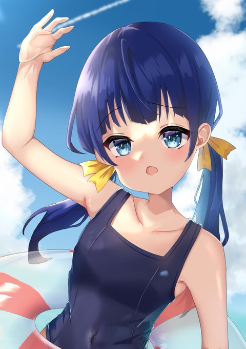 オリキャラのスク水ちゃんだよこの子ともう一人の女の子でCG集つくるよ!!! 