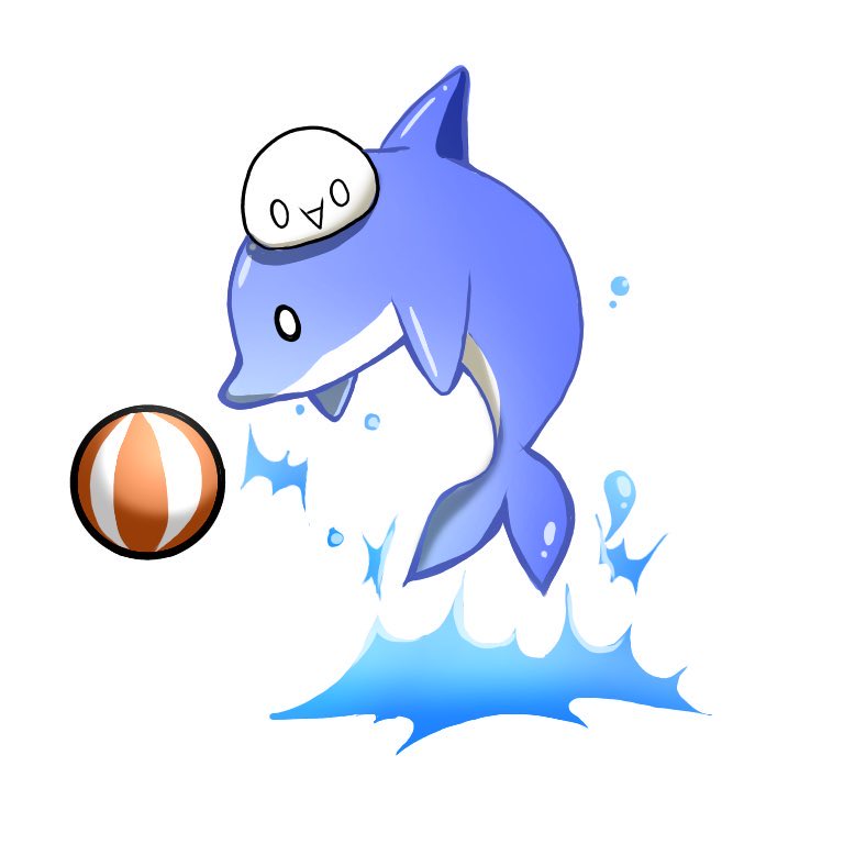 イルカと戯れるのぼぼん のぼぼん º º ただの顔文字のイラスト