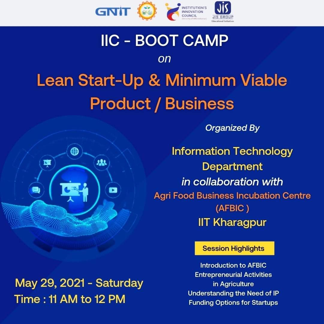 gnitsodepur's tweet photo. IIC - Boot Camp on
Lean Start-Up and Minimum Viable Product/Business
in Collaboration with
Agri Food Business Incubation Centre (AFBIC)
IIT Kharagpur
#IITKharagpur #Afbic #Leanstartup #Bootcamp
#Business #Innovation #Entrepreneurship
#JISGroup #GNIT https://t.co/rA9QoQosvb https://t.co/jmen2U6CLc