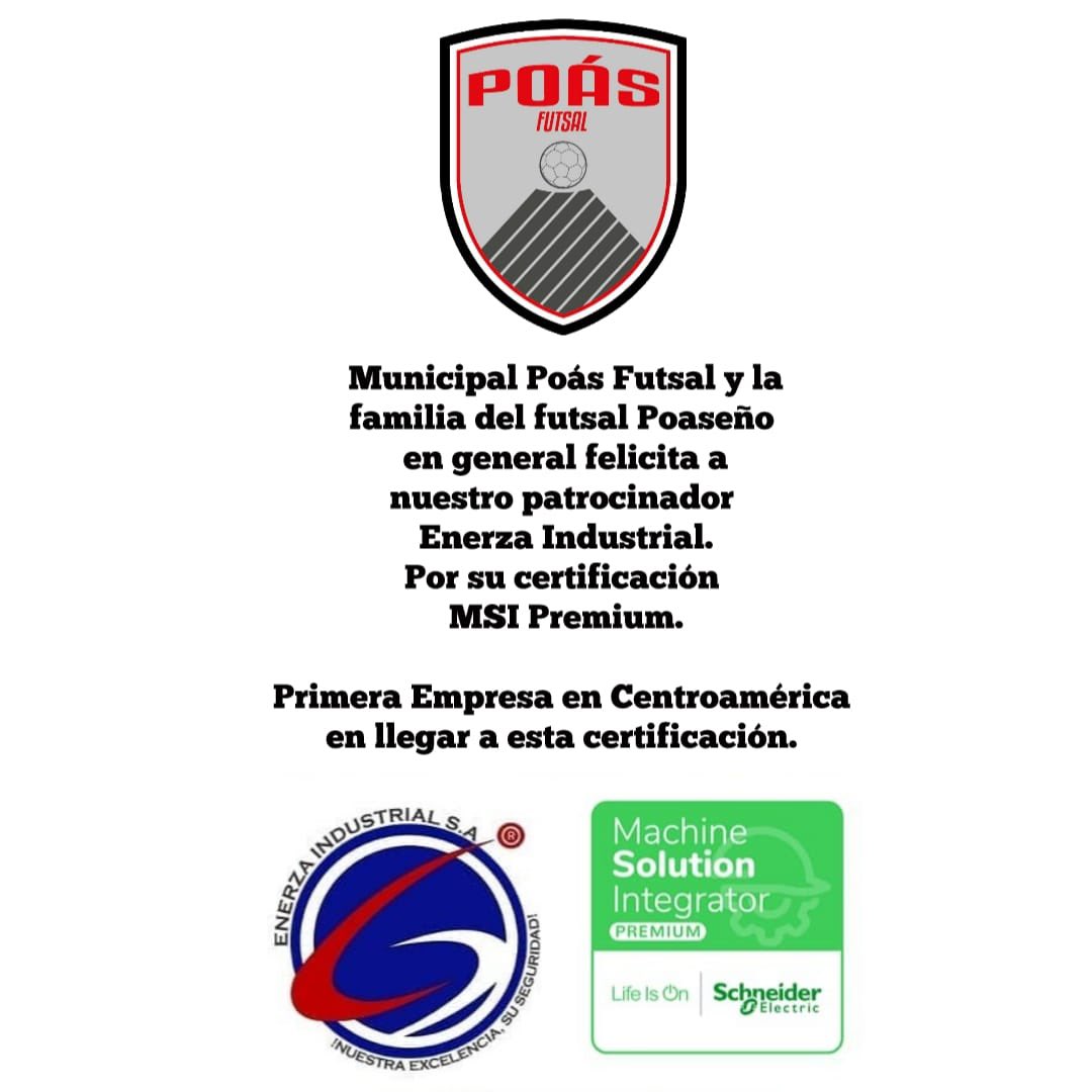 PoasFutsal's tweet photo. Felicidades @enerzacr 👏🏼👏🏼👏🏼 https://t.co/2Z8hjkyvi3