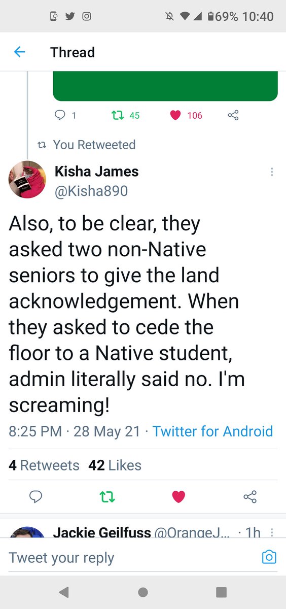 mahtowin1's tweet photo. @wellesleyunderg This will be the first year there will be a land acknowledgment at commencement, but admin is being rigid &amp; refusing to allow a Native student (Kisha James) to read it even though class council is very clear that would be the best path. Help pls. #NativeErasure https://t.co/ihLLDKQuPG