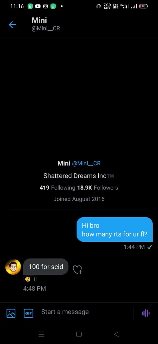 Help me reach 100 rts for <a href="/Mini__CR/">Mini™️</a> fl plz🥺