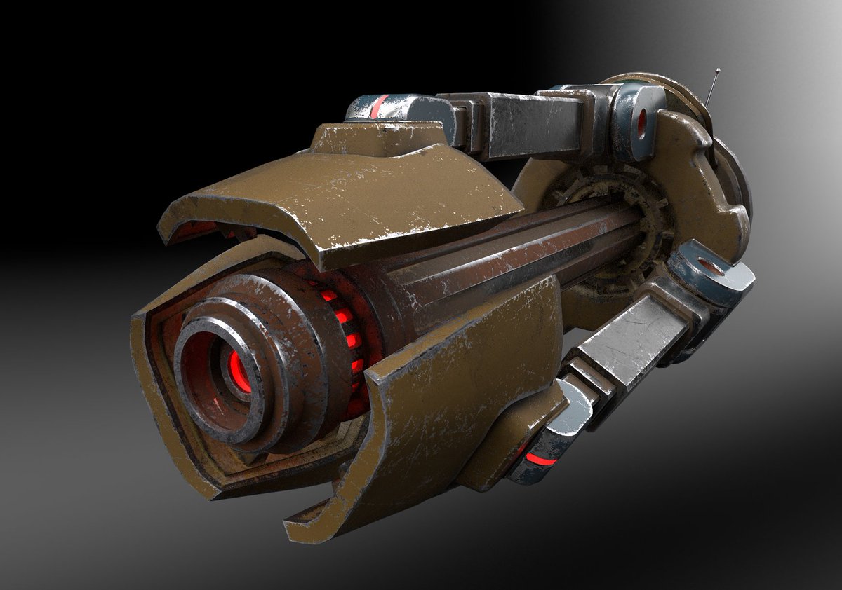 Introducing the "materializer". Any weapon you can think of this machine can make.  
#gamedev #Blender3d #indiedev #screenshotsaturday