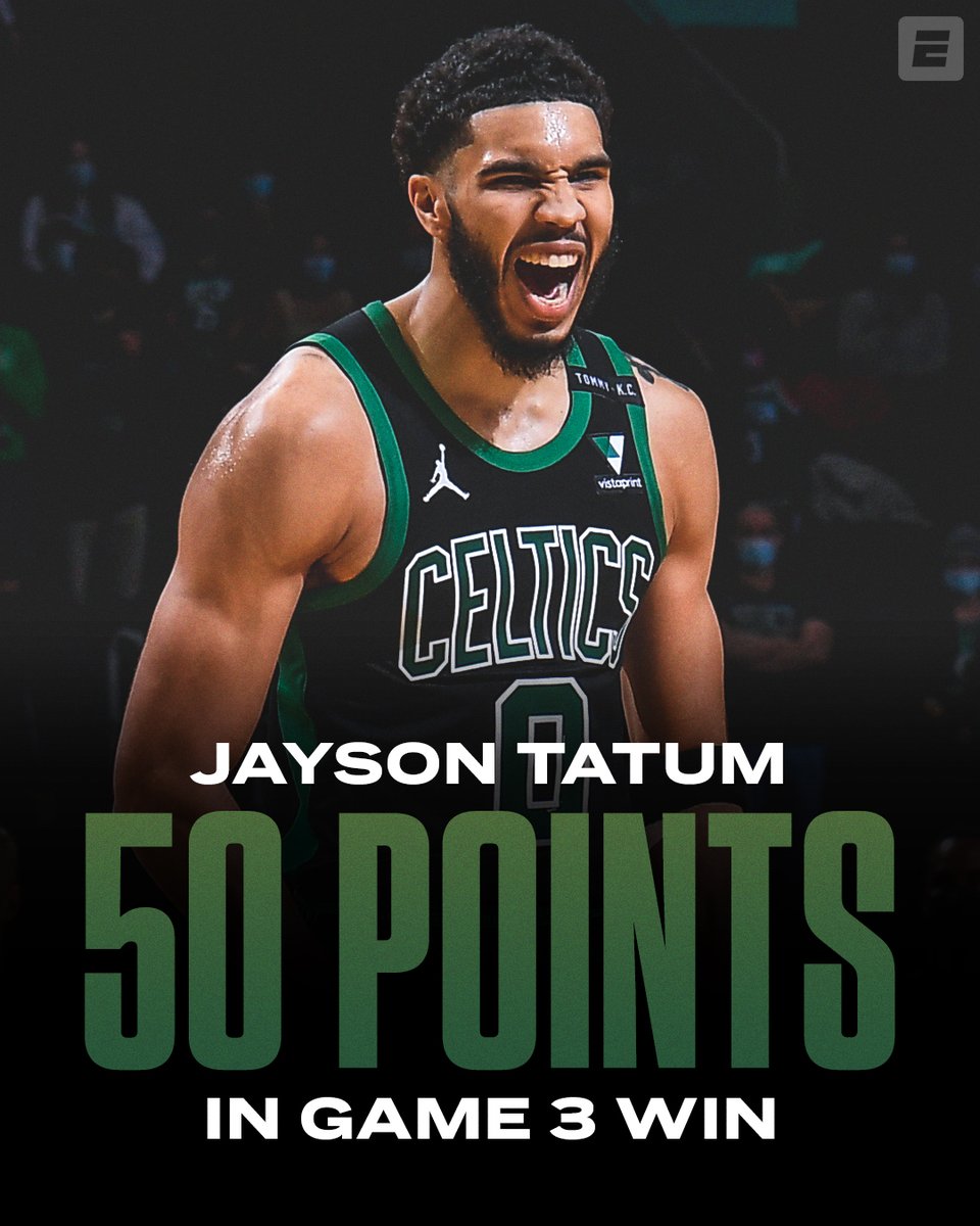 50 PIECE FOR TATUM ☘️ 

Celtics beat the Nets in Game 3‼️