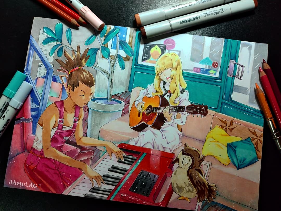 ag_akemi's tweet photo. Y más dibujos ahora de Carole and Tuesday ❤️❤️

#dibujo #art #color #pen #palomino #blackwing #tradicional #anime #manga #draw #drawing #caroleandtuesday #music #fabercastell #giotto #copic #neopiko #flow https://t.co/ekP8I0lzp4