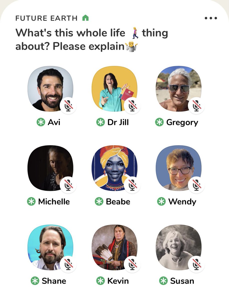 Lovely conversation on <a href="/Clubhouse/">Clubhouse</a>. ❤️ So many wonderful observations about life from @_abrahamgordon <a href="/empowerhouseinc/">Everything Is Right About You</a> <a href="/greglouganis/">Gregory Louganis</a> <a href="/michellemacewan/">Michelle MacEwan</a> @BeabeWiley <a href="/shanesoldoh/">Shane Solar-Doherty</a>  <a href="/KMSustainLife/">Kevin Martin</a> &amp; others! 🙏#Clubhouse #life #meaning 
What’s your answer?