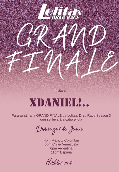 xDaniel_HB's tweet photo. ¡Wow! Gracias por la invitación a esta gran final.

¡Nos vemos el domingo, para presenciar la coronación de la Queen ganadora! 

Gracias @HabLolitaMugler 

#TeamIaved
#LolitasDragRaceGrandFinale https://t.co/wNJTjjcNsa