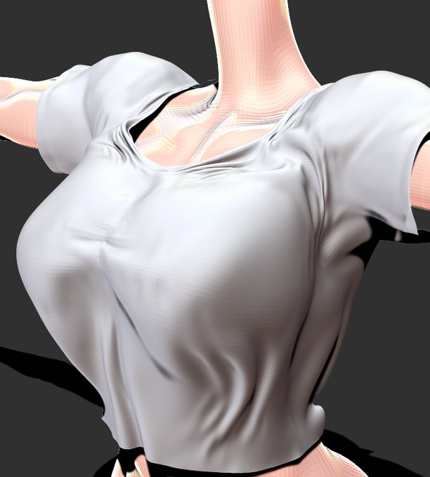 クロスシミュレート系のブラシ全然使えないなぁ、皺作れないって思ってたら制御パネルの方の設定が適用されることに気づいた 