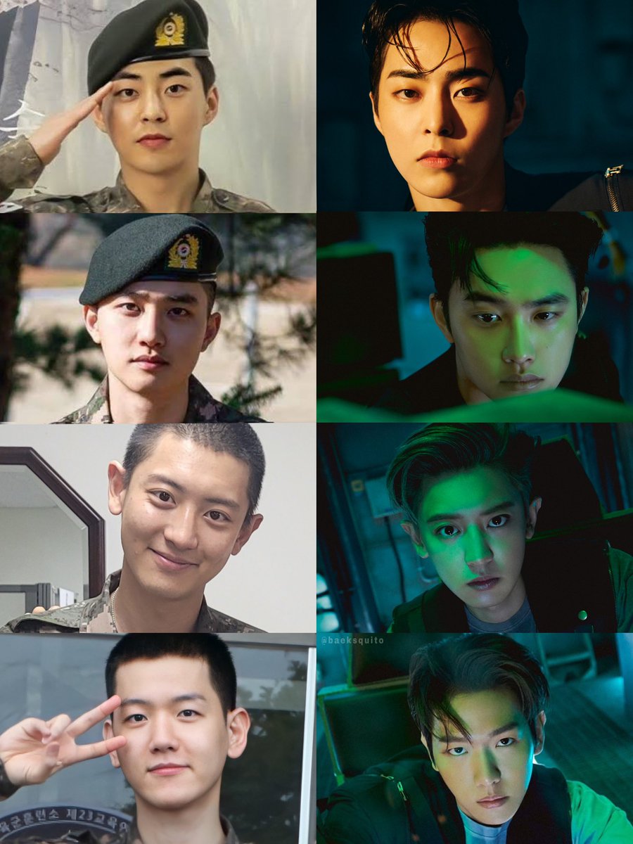 exorotonin's tweet photo. Serving the                   Serving the
Military                          K-pop industry https://t.co/FLqZPK8MKu