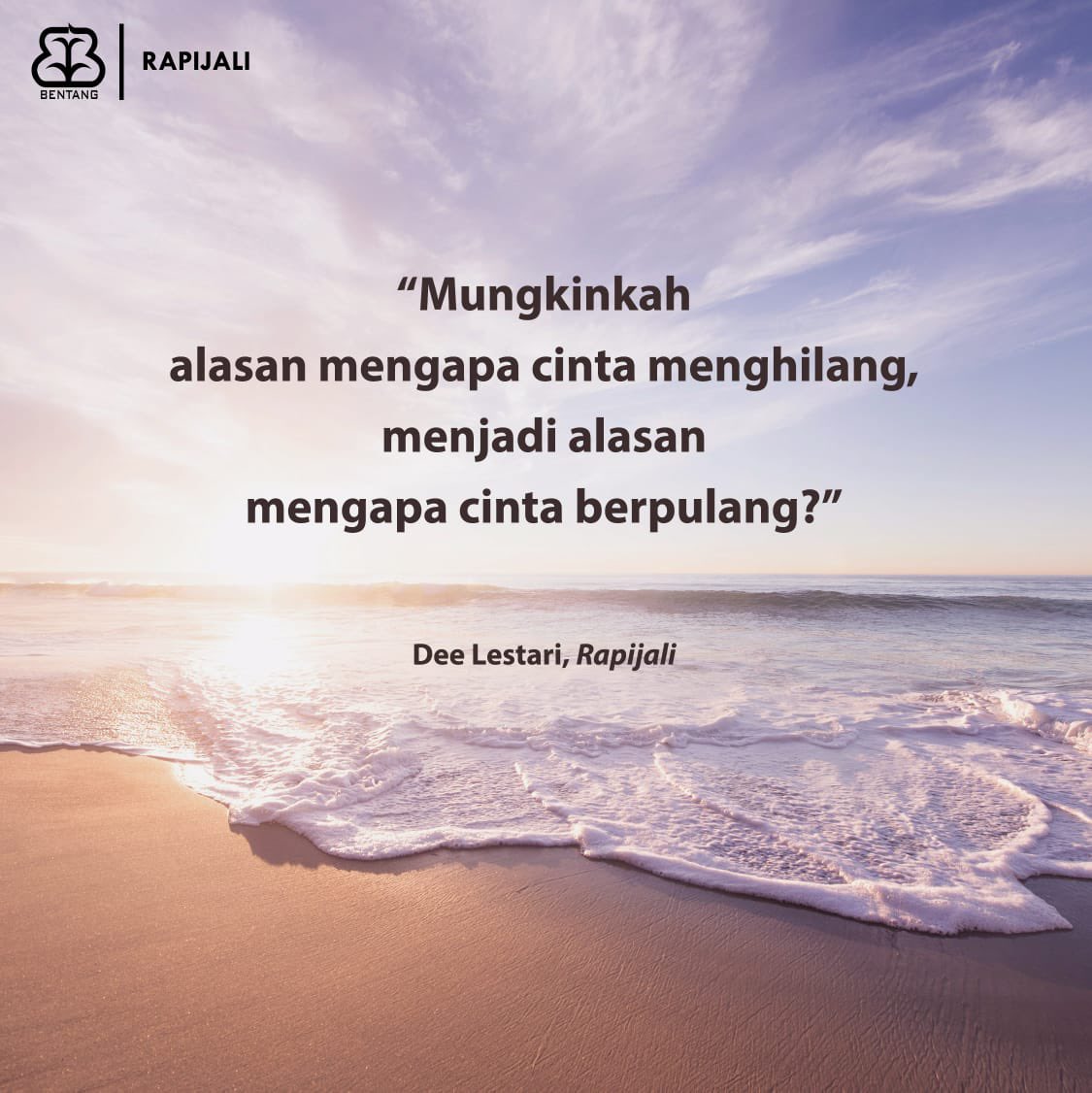 bentangpustaka's tweet photo. Kalimat Ibu Suri @deelestari yang bikin Mintang jadi mbatin, “duh, jadi kangen seseorang...."

Novel Rapijali masih bisa kamu dapatkan di https://t.co/QiZfgQBIYA dan toko-toko buku kesayanganmu✨ https://t.co/Se1aPHkDEc