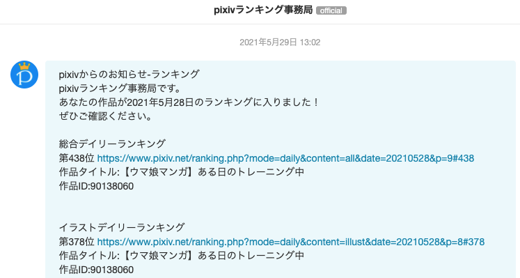 Hokuna 5月28日のpixivランキング 総合デイリーランキング438位 イラストデイリーランキング378位でした ルーキーランキングから卒業したので 一度でも総合に入るとルーキーは卒業 総合で再びランキング入りするのはかなり厳しそうだと思っていたので