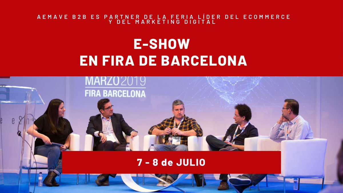 <a href="/AEMAVEB2B/">AEMAVEB2B</a> es partner de <a href="/eshowesp/">eShow</a>, la feria líder del #eCommerce y del #MarketingDigital que tendrá lugar el 7 y 8 de julio en <a href="/Fira_Barcelona/">Fira Barcelona</a>.

🔴Más de 100 empresas
🔴200 actividades programadas
🔴50 ponencias
🔴50 speakers

Más información >> bit.ly/3hfvOQS