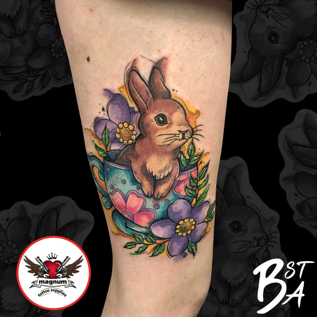 Cute Rabbit Tattoo  InkStyleMag