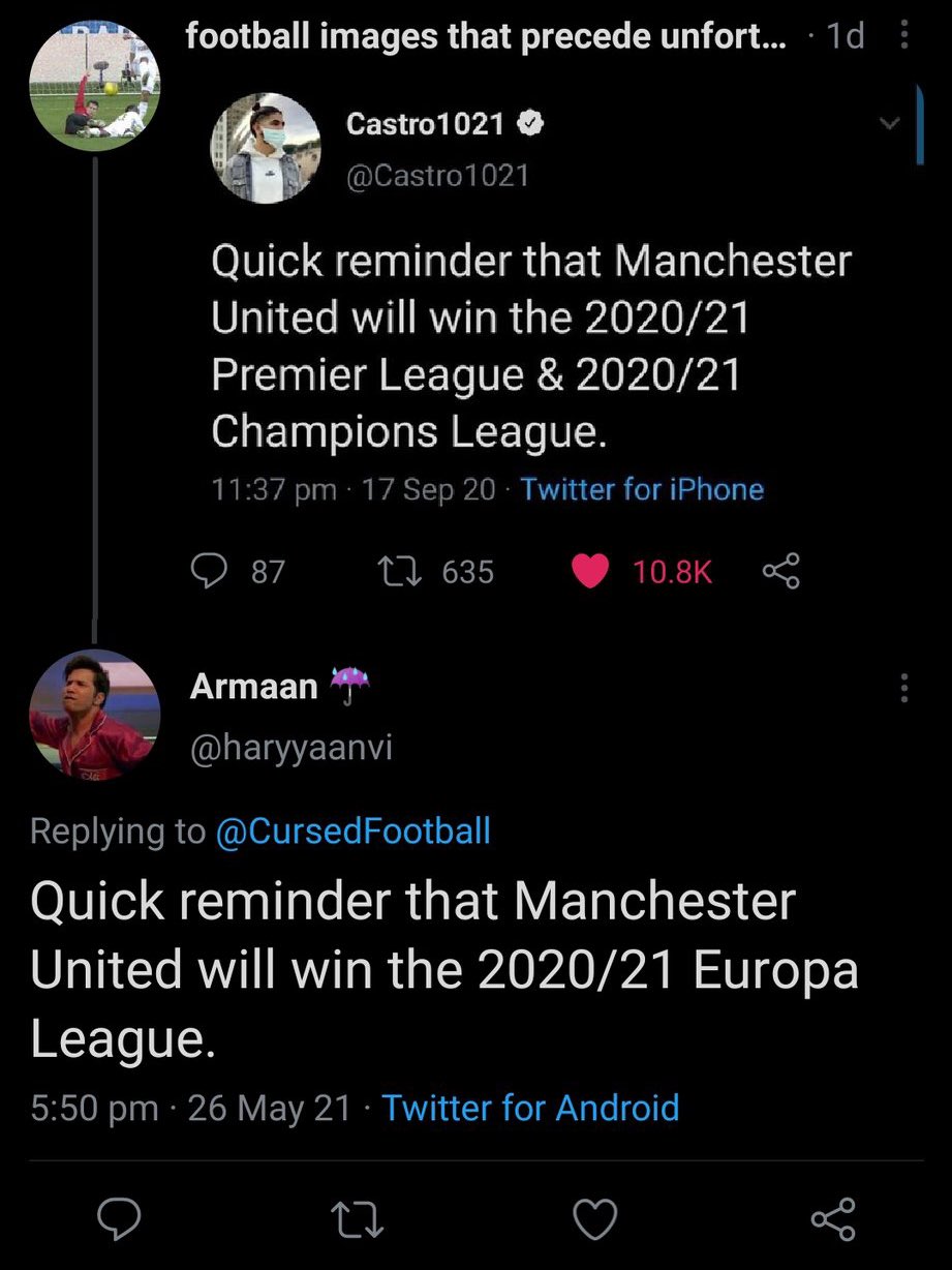 football images that precede unfortunate events on Twitter