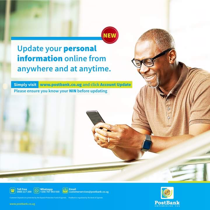 Postbank Uganda Update Your Account Information While Staying Safe Visit T Co G8tnqdqh7j To Get Started Ensure You Have Your Nin Before Visit The Platform Empoweringyou Staysafe T Co Mb1zch0jwg Twitter