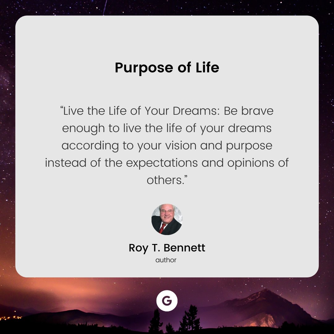 verygoodqn's tweet photo. Roy Bennett quote on purpose of life.
#purposeoflife #meaningoflife #lifepurpose #purposedrivenlife #roybennett #goodqn #goodquotes #ikigai #lifepurpose #purposefullife #purposefulliving https://t.co/EFn6LTuaEc