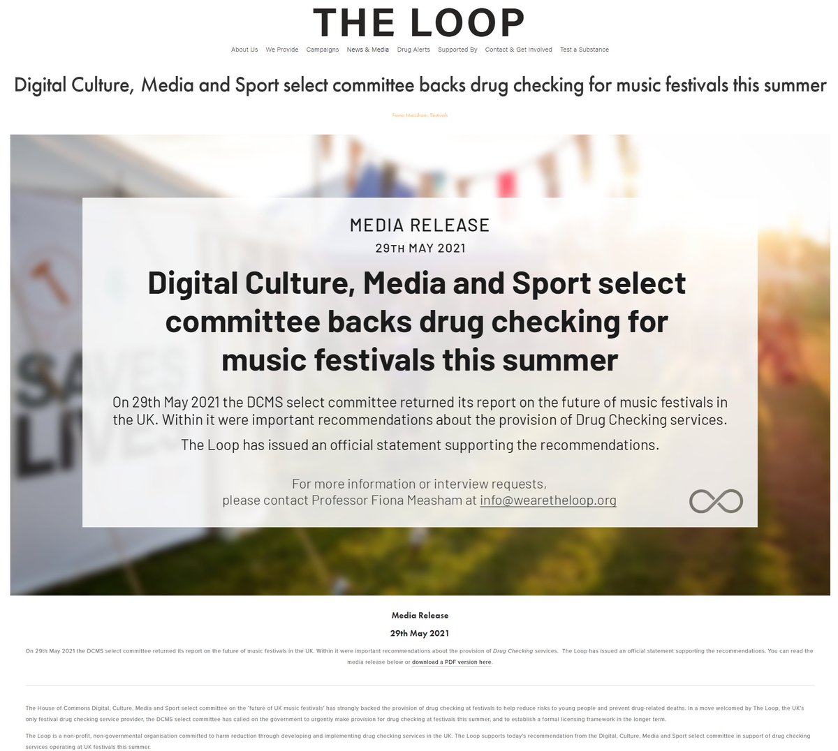 WeAreTheLoopUK's tweet image. Read the @CommonsDCMS select committee report published today: committees.parliament.uk/publications/6…
Watch the expert witnesses given evidence on #drugchecking to @CommonsDCMS: committees.parliament.uk/event/3927/for…
Read The Loop's response to the report today: wearetheloop.org/in-the-media/2…