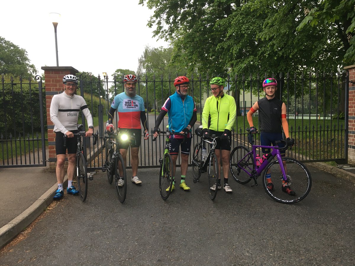 An early start this morning for these intrepid cyclists in memory of <a href="/DeanCloseSchool/">Dean Close School</a> colleague and friend Helen Porter, you can read more and support them here: bit.ly/3fVjcfq