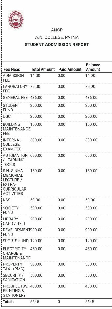 Singh1289Aryan's tweet photo. #AncReduceFeeHike
In the time of corona pandemic &amp; Lockdown AN College,Patna  has increased its admission fees by more than 200%.
We critise the order of @AnugrahPatna and it's principal.
#fees_must_fall
@DrRPNishank
@NitishKumar
@ugc_india 
@BiharEducation_ #AncReduceFeeHike https://t.co/30LfnIUx88