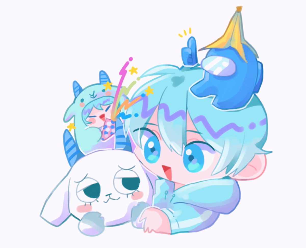 「🎉💙🎂 」|Dのイラスト