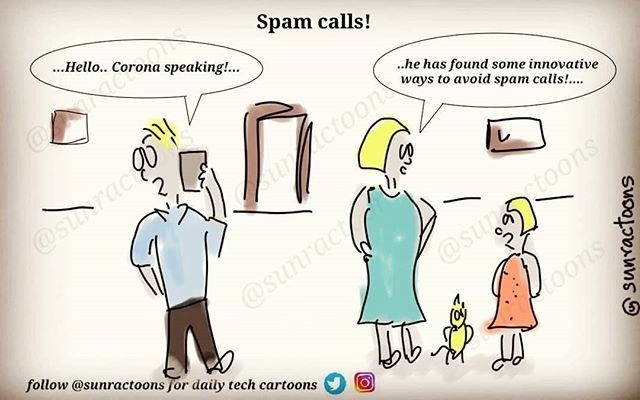 sunractoons's tweet photo. Spam calls! ⁠
#corona #covid #coronavirus #stayhome #lockdown #quarantine #love #staysafe #virus #stayathome #100daysofcode #socialdistancing #viral #coronamemes #sunractoons @sunractoons #cartoon #illustration #digitalart #artist #artwork #animation… https://t.co/jvOcrNpY8u https://t.co/Z9JoK57lQM