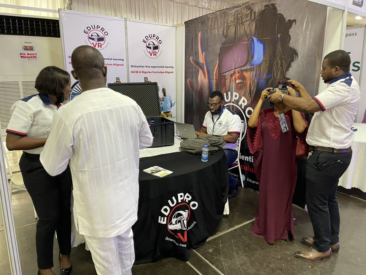 EduproVr's tweet photo. #EduproVR is live at the ongoing ASNE 2021 Expo in Abuja. Many Thanks to #Asne2021 and #schoolscompass for the opportunity . #AbujaTwitterCommunity #education https://t.co/Mgr9aciXPC