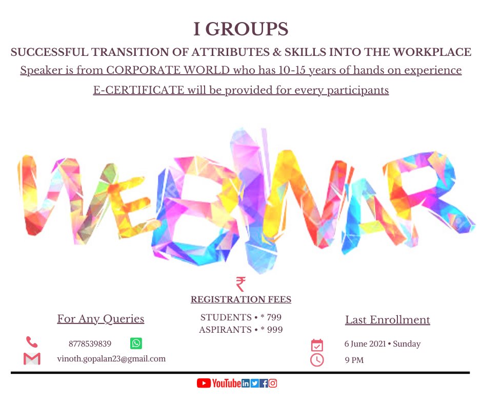 amiyyanvinoth's tweet photo. #webinarprogram
#virtualprogram

Registration Link
https://t.co/hzkyjoV2Zc https://t.co/Ku9QIfh2fW