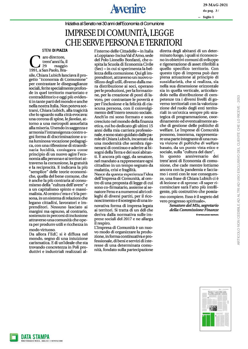 stenidipiazza's tweet photo. A trent'anni dalla nascita dell'EdC.

Il mio articolo su @Avvenire_Nei di oggi👇🏻 https://t.co/qf8O6mgZiw