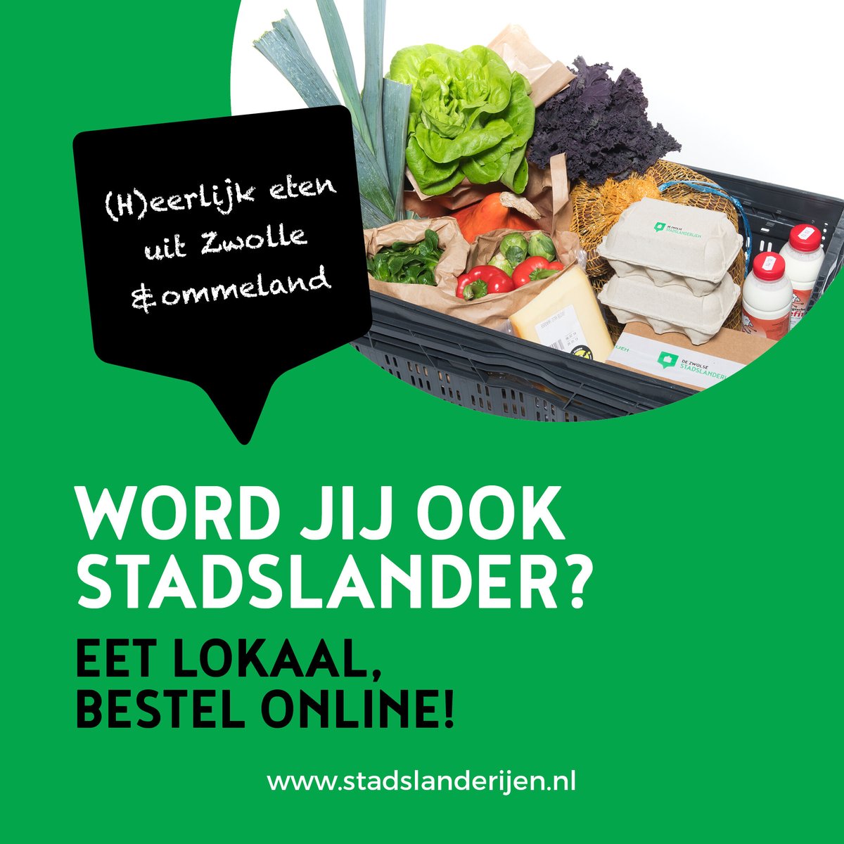 Stadslanderijen's tweet photo. Jouw online boerensupermarkt! Bestel elke maandag voor 10 uur 's morgens en ontvang mals vlees, kraakverse groenten en fruit, overheerlijke zuivel, kaas en eieren, zalige taarten en lokale honing gewoon thuis aan de deur. Op biologische wijze geproduceerd
https://t.co/c9zQX4YgCz https://t.co/xLFPLk5sUm