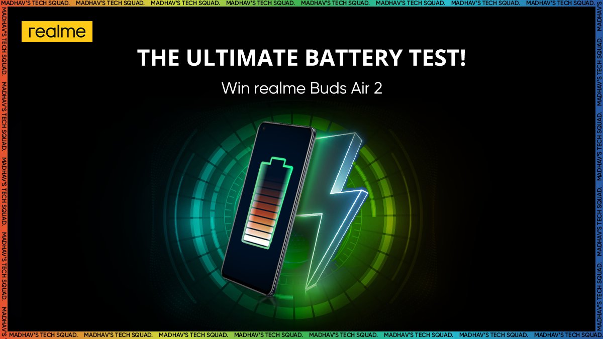MadhavSheth1's tweet photo. For Task 4, #MadhavsTechSquad shared list of things they did to drain the battery of their #realmeX7Max5G from 100% to 0%. They were thrilled to see how long it lasted. Check out the link to know of their reaction & stand a chance to win #realmeBudsAir2!
https://t.co/lbwK5gkvbD https://t.co/WfnBGtbfMD