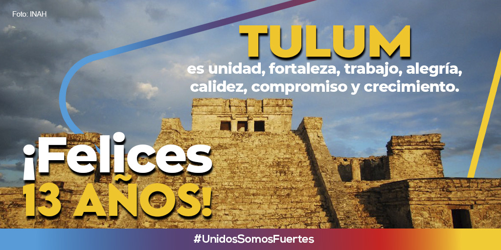VictorMasT's tweet photo. #Tulum es parte de nuestro corazón, la tierra que nos vio nacer y en la que formamos nuestras familias. Es nuestro hogar, nuestra identidad. Hoy celebramos los 13 años de la creación de nuestro municipio, con la convicción de que el amor que sentimos por él es lo más importante. https://t.co/gikl9bSCka